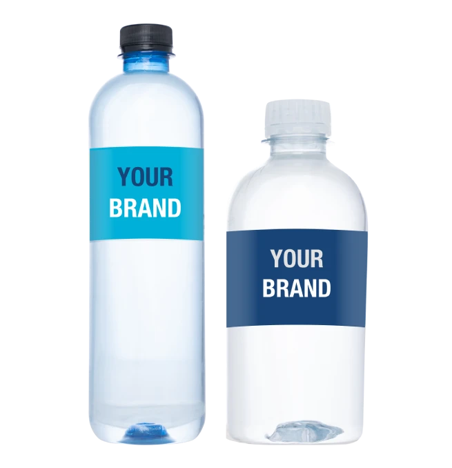 bottled water for branding with different sizes